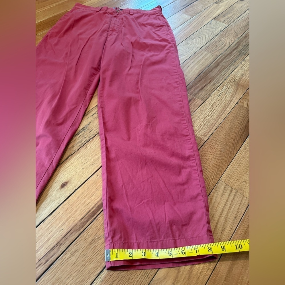 VTG Polo Ralph Lauren Philip Pants Men 34x30 Chino Relaxed Baggy Y2K Salmon Pink - Picture 13 of 14